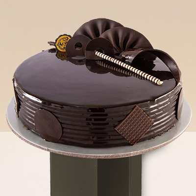 "Round Shape Double Chocolate Cake Half Kg (Bangalore Exclusives) - Click here to View more details about this Product